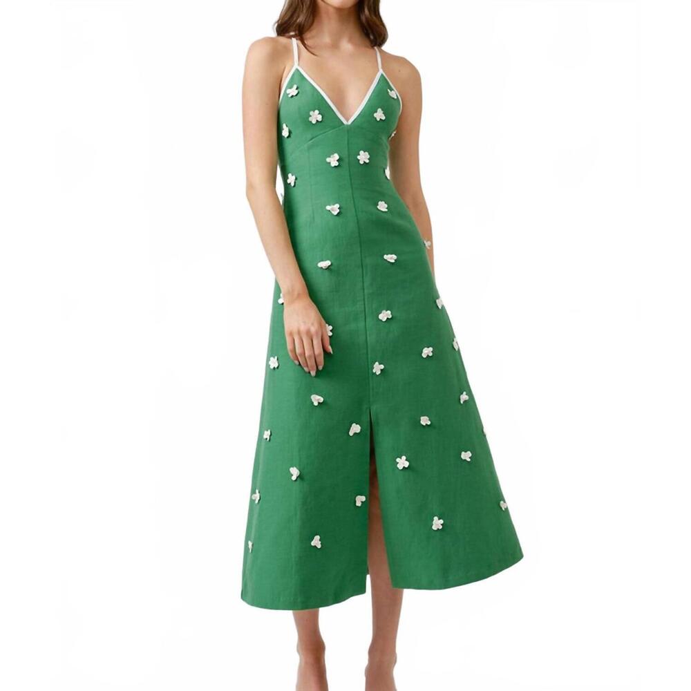 NEW MAUDE CLUB women's a line midi dress in mint green